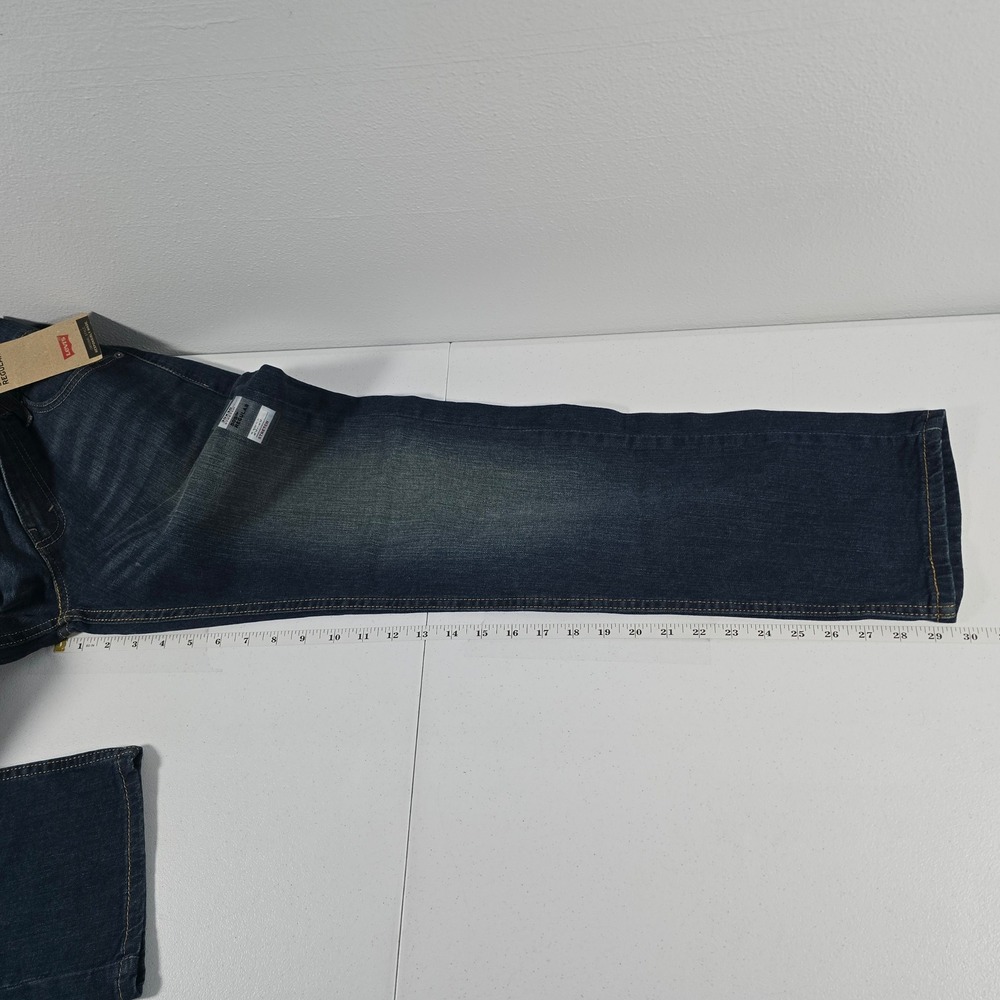Levis 505 Regular‎ Fit Straight Leg Stretch Jeans Mens 30x30 Dark Wash Blue NWT - Picture 5 of 8